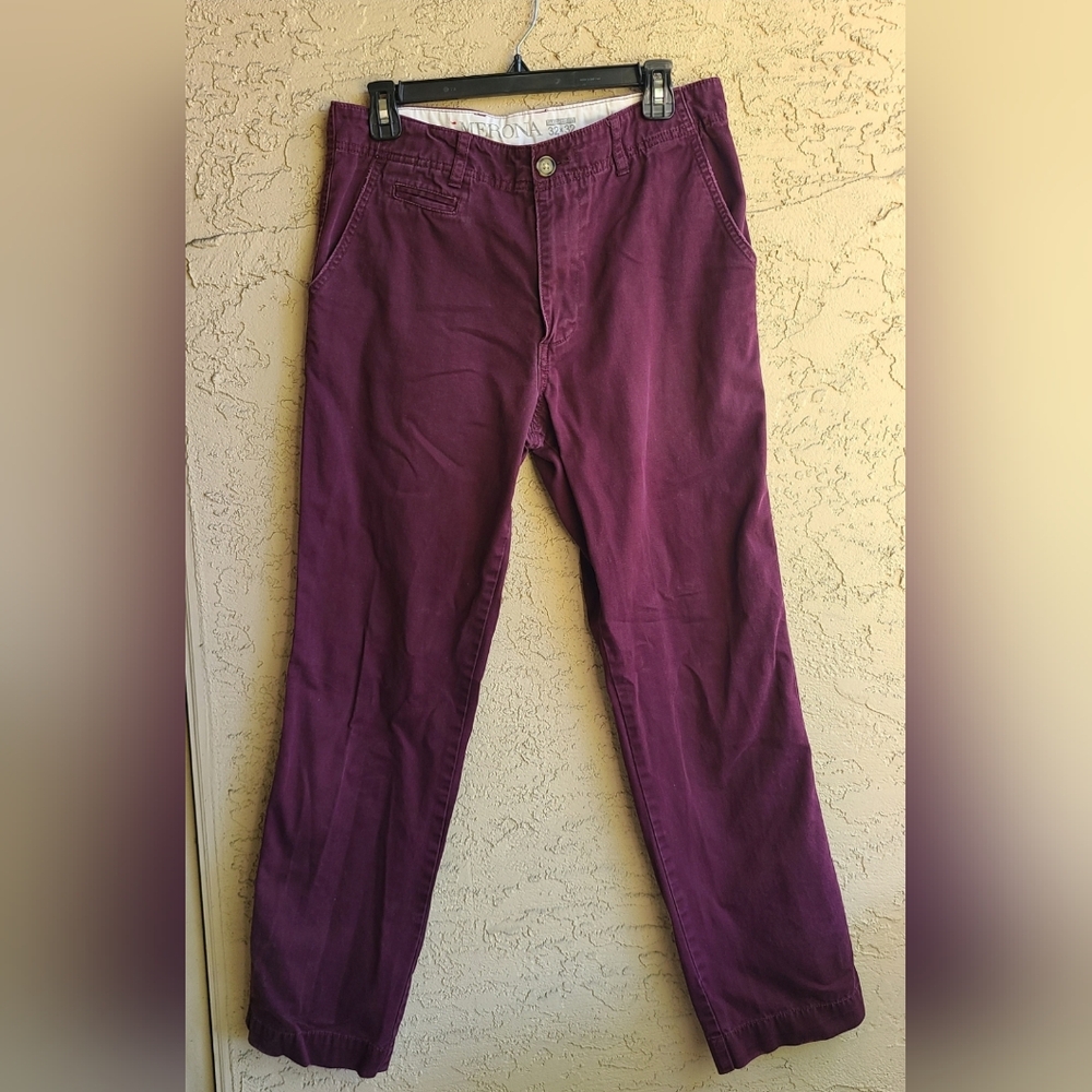 Mens MERONA burgundy cotton pants 32×32